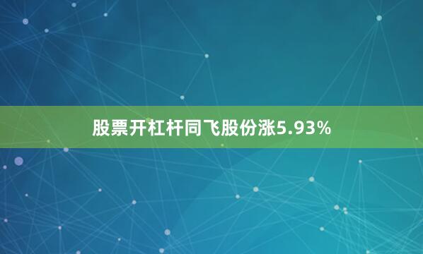 股票开杠杆同飞股份涨5.93%